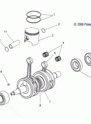 ENGINE PISTON and CRANKSHAFT - S15PT6HSL / HEL (49SNOWPISTONCRANKSHAFT09600TRG)