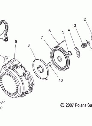 ENGINE RECOIL STARTER - S15PT6HSL / HEL (49SNOWRECOIL08800RMK)