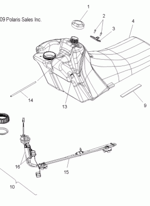 FUEL SYSTEM FUEL TANK ASM. - S15PT6HSL / HEL (49SNOWFUELTANK10600TRG)