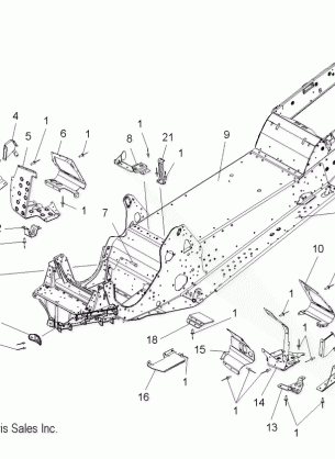 CHASSIS FOOTREST DRIVER and PASSENGER - S15PT6HSL / HEL (49SNOWCHASSIS09600TRG)