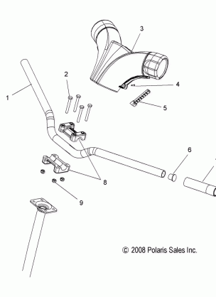 STEERING HANDLEBAR MOUNTING - S15PT6HSL / HEL (49SNOWHANDLEBAR09600TRG)