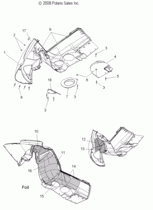 BODY FENDER ASM. RH - S15PT6HSL / HEL (49SNOWFENDERFOAM09600TRG)