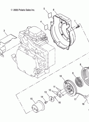 ENGINE RECOIL STARTER and BLOWER HOUSING - S15WB1ASA / AEA (4997579757B07)