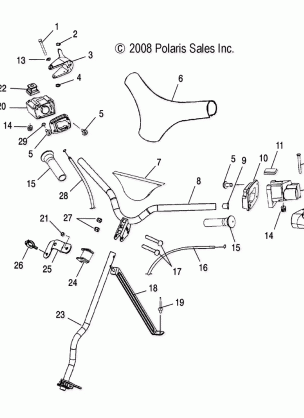 STEERING HANDLEBAR and CONTROLS - S15WB1ASA / AEA (49SNOWHANDLEBAR09120)