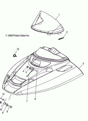 BODY HOOD and WINDSHIELD - S15WB1ASA / AEA (49SNOWHOOD09120)