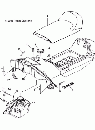 BODY SEAT FUEL TANK and CONSOLE - S15WB1ASA / AEA (49SNOWSEAT09120)