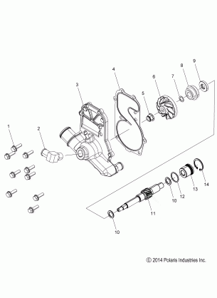 ENGINE WATER PUMP - S15DR6PEL (49SNOWWATERPUMP158CH)