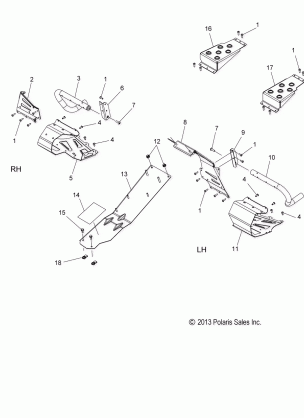 CHASSIS CLUTCH GUARD and FOOTRESTS - S15CE5BSL / BEL (49SNOWCLUTCHGUARD14550ADV)