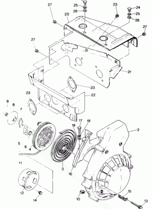 RECOIL STARTER AND BLOWER HOUSING LT / LTR (4912711271024A)