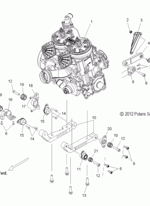 ENGINE MOUNTING - S18CBA6GS / CBB6GS ALL OPTIONS (49SNOWENGINEMOUNT13600LE)