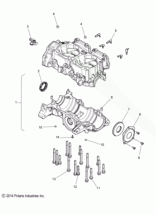 ENGINE CRANKCASE - S18EFK8P / EFM8P ALL OPTIONS (49SNOWCRANKCASE158CH)
