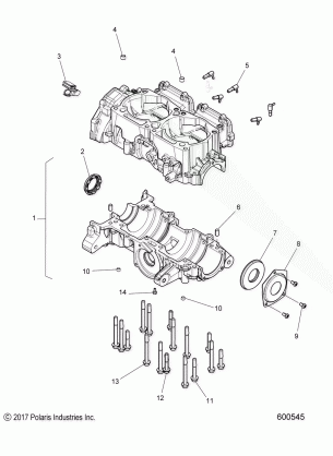 ENGINE CRANKCASE - S18ELS8P ALL OPTIONS (600545)