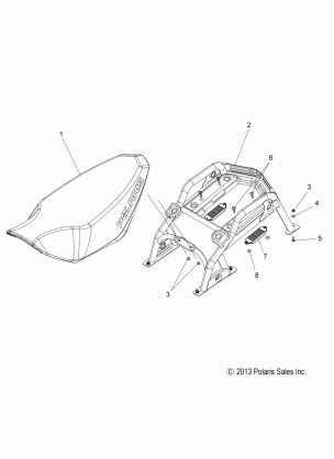 BODY SEAT ASM. and REAR RACK - S18CEE5BSL (49SNOWSEAT14550ADV)