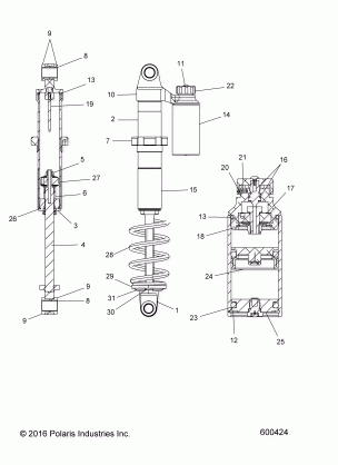 SUSPENSION SHOCK REAR TRACK - S18DDJ8PS ALL OPTIONS (600424)