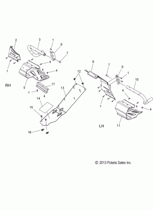 CHASSIS CLUTCH GUARD and FOOTRESTS - S18CFF5BSL / BEL (49SNOWCLUTCHGUARD15550)