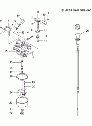 ENGINE CARBURETOR and CHOKE CABLE - S19WAA1ASA / AEA (49SNOWCARBURETOR13120)