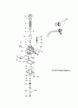 ENGINE CARBURETOR and CHOKE - S19CBU5BSA / BSL / BEL (49SNOWCARBURETOR14550)