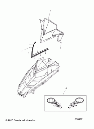 BODY WINDSHIELD and MIRRORS - S19CEE5BSL (600412)