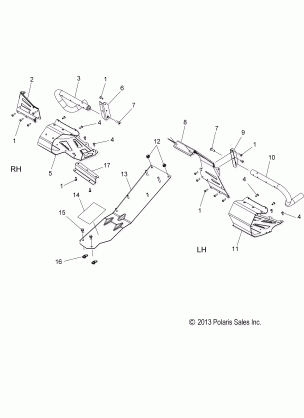 CHASSIS CLUTCH GUARD and FOOTRESTS - S19CEE5BSL (49SNOWCLUTCHGUARD14550)