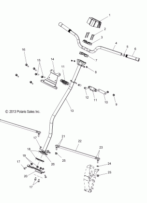 STEERING H-BAR STEERING POST TIE ROD - S19CEE5BSL (49SNOWHANDLEBAR14550)