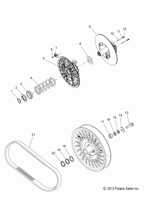 DRIVE TRAIN CLUTCH SECONDARY - S19CEE5BSL (49SNOWDRIVENCLUTCH15550)