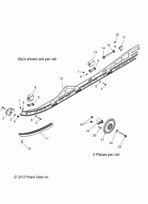 SUSPENSION RAIL LH / RH - S19CEE5BSL (49SNOWSUSPRAIL14550144)