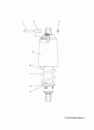 SUSPENSION SHOCK FRONT TRACK (7043995) - S19CEE5BSL (49SNOWSHOCKFRONT7043995)