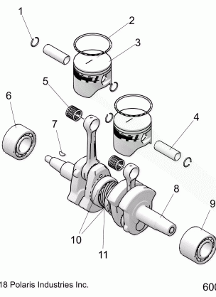ENGINE PISTON and CRANKSHAFT (BUILT FROM 07 / 29 / 2018) - S19DDH8PS ALL OPTIONS (600910C)
