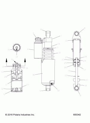 SUSPENSION SHOCK FRONT TRACK (CLEAR) - S19DDH8PS (600342)