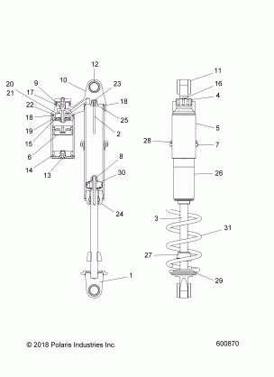 SUSPENSION SHOCK IFS (7045064) - S19DDH8P SNOW CHECK (600870)