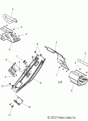 CHASSIS CLUTCH GUARD and FOOTRESTS - S14BA6GSL (49SNOWCLUTCHGUARD13600SB)