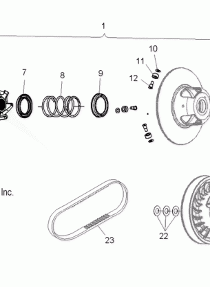 DRIVE TRAIN CLUTCH SECONDARY - S14BA6GSL (49SNOWDRIVENCLUTCH11RUSH)