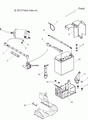 ELECTRICAL BATTERY and CABLES - S14BA6GSL (49SNOWBATTERY13LE)