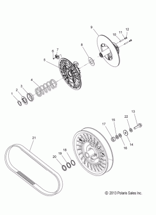 DRIVE TRAIN CLUTCH SECONDARY - S14CE5BSL / BEL (49SNOWDRIVENCLUTCH14550)