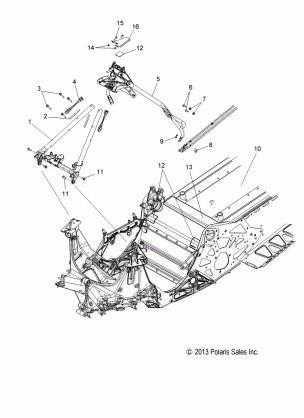 CHASSIS CHASSIS ASM. and OVER STRUCTURE (600 / 144 Inch) - S14CK6 ALL OPTIONS (49SNOWCHASSISFRT214RMK600)