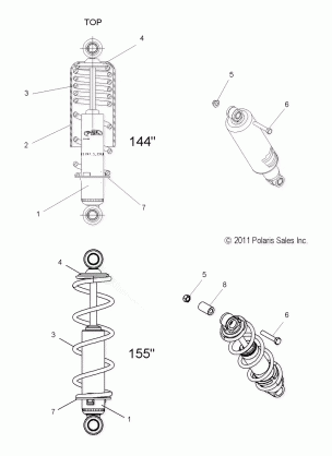 SUSPENSION SHOCK FRONT TRACK - S14CK6 / CM6 ALL OPTIONS (49SNOWSHOCKFRONT12600RMK)