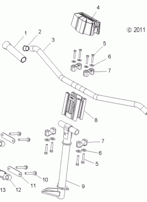 STEERING UPPER and HANDLEBAR ASM. - S14BA8GSL / GEL (49SNOWHANDLEBAR13SB)