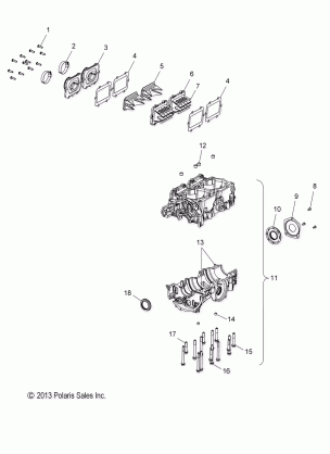 ENGINE CRANKCASE - S14MX6JSA / JEA (49SNOWCRANKCASE14600R)