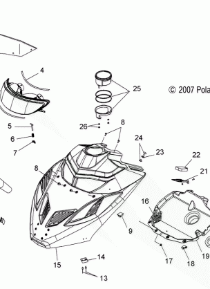 BODY HOOD ASM. - S14MX6JSA / JEA (49SNOWHOOD08600IQ)