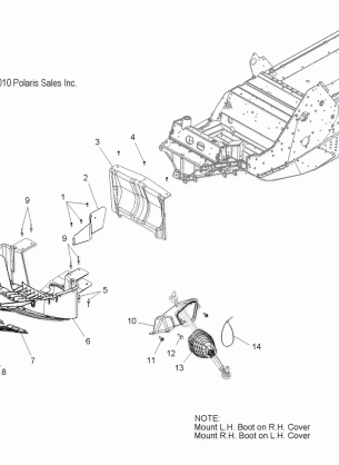 BODY NOSEPAN and TIE ROD BOOT - S14PU6NSL / NEL (49SNOWNOSEPAN10WIDE)