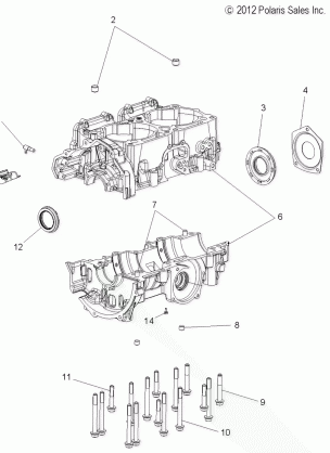 ENGINE CRANKCASE - S14BP8G / BV8G ALL OPTIONS (49SNOWCRANKCASE138LE)