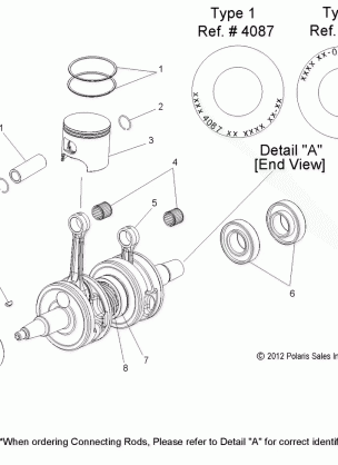 ENGINE PISTON and CRANKSHAFT - S13CB6 / CP6 (49SNOWPISTONCRANKSHAFT13600LE)