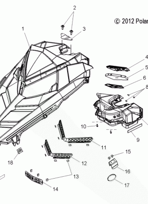 BODY HOOD ASM. - S13CG6GSA / GSL / GEA (49SNOWHOOD13RMK)