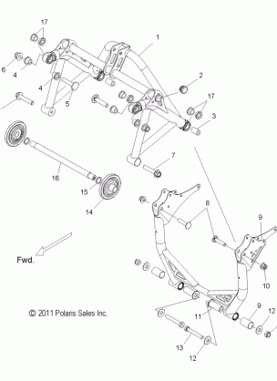 SUSPENSION CRANK ASM. REAR - S13B8 / BC8 / BD8 / BS8 (49SNOWSUSPCRANK12800)