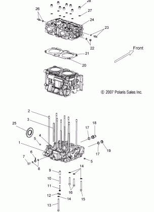 ENGINE CYLINDER and CRANKCASE - S13PU7ESL / EEL (49SNOWCYLINDER09WIDE)