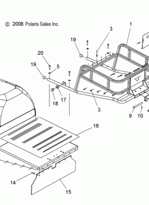 CHASSIS RACK ASM. and SNOW FLAP - S13SU4BEL (49SNOWRACK09WIDELX)