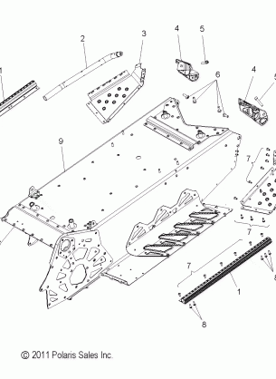 CHASSIS TUNNEL and REAR ASM. - S13BA8 / BC8 / BD8 / BS8 (49SNOWCHASSISRR12800SB)