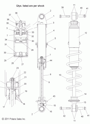 SUSPENSION SHOCK IFS (LE) - S13BS6GSA / GSL / GEL / GSM (49SNOWSHOCKIFS7043827)