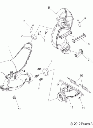 ENGINE EXHAUST - S13BS6GSA / GSL / GEL / GSM (49SNOWEXHAUST13600LE)