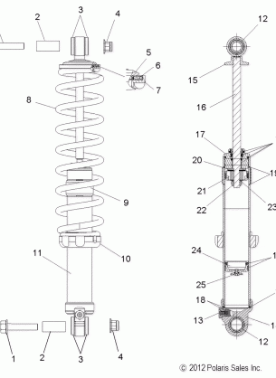 SUSPENSION SHOCK REAR (7043862) - S13BF6GSA / GSL (49SNOWSHOCKREAR7043862)